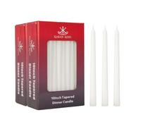 KARAN KING Tapered Dinner Candles - White - Drip Less - Unscented - 7 Hour Burn Time, Elegant Long-Lasting Candle (White, Pack of 100)