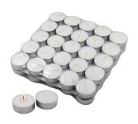KARAN KING Tea Lights Candles Long Burning - 4 Hour Tealights, Unscented - Cotton Wicks - Versatile (Weddings, Birthdays, Parties, Restaurants, Massage Parlors, Spa) (Pack of 100)