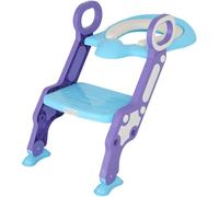Karan King® Toddler Toilet Training Set Kids Toilet Ladder Seat Flexible Length Step-Stool for Boys and Girls Bathroom Aid Toddler Training Seats Portable Design (Blue and Sky Blue)