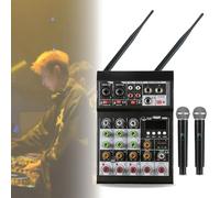 Karaoke Audio Mixer, 4 Channel Bluetooth Compatible Professional Portable Digital Dj Mixing Console, for Studio Recording.