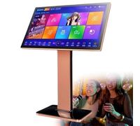 Karaoke Equipment AI Smart Voice Control, Karaoke Machine Power Amplifier Function With Wireless Microphone 20 Languages Switch for Home, Bar,4T