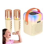 Karaoke for Girls, Small Karaoke Machine - Small Karaoke Singing Speaker - Portable Outdoor Karaoke Speaker, Toy Karaoke Machine with 2 Wireless Microphones for Girls