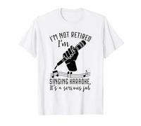 Karaoke I'm Not Retired Singing Microphone Karaoke Singer T-Shirt, Men, White, X-Large