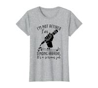 Karaoke I'm Not Retired Singing Microphone Karaoke Singer T-Shirt, Women, Heather Grey, X-Large