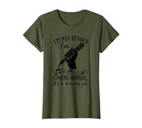 Karaoke I'm Not Retired Singing Microphone Karaoke Singer T-Shirt, Women, Olive Green, XX-Large