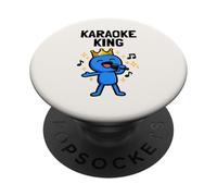 Karaoke King Funny Singer Mic Music Lover Design PopSockets Adhesive PopGrip