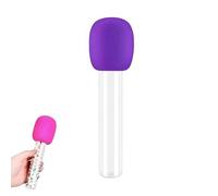 Karaoke Lab 6-Piece Test Tube & Microphone Cover Set - Plastic Tubes with Caps for Party Favors, DIY Science Decor, Kids Music Crafts (Purple/Pink/Blue)