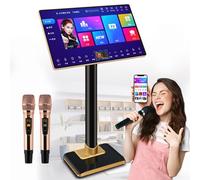 Karaoke Machine, 19 /21.5 Inch Professional Karaoke System with 2 Wireless Microphone,1.1 Million Cloud Download Songs and Multilingual Support 20 Languages Switch, for Family,Bar,Party 21.5Inch-500G