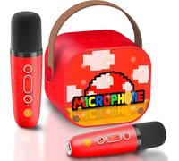 Karaoke Machine 2 Microphones, Music Toys for Kids Ages 3 4 5 6 7 8-12, Microph