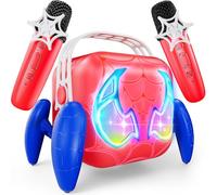 Karaoke Machine 2 Microphones, Spider Boys Toys Gifts for 3 4 5 6 7-10+ Year Old Boys Gift for Kids Toddler Web Hero Microphone for Kids with Colorful LED Lights Birthday Party Fun Musical Toys