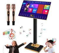 Karaoke Machine, 21.5 inch Touch Screen All-in-one Machine, 4K High-Definition Capacitive Touch Screen, 2 Wireless Microphone, AI Smart Voice Control & Support Multiple Languages, 4T, for Home, Bar