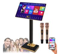 Karaoke Machine 21.5 Inch with Wireless Microphone - Touch Screen, Built-in Reverb, Phone App Control, 1.1 Million Cloud Songs for Home, Outdoor, Commercial Use
