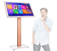 Karaoke Machine, 22 Inch Karaoke Equipment, 4K HD Capacitive Touch Screen, 27 Languages, for Bar Home Party (White 1TB)