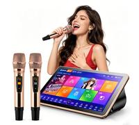 Karaoke Machine, 4K high-definition capacitive touchscreen,Wireless Wi-Fi/Bluetooth connectivity,Android 10 Dual Sy-stem for Home Parties and Adult Fun Black-3TB
