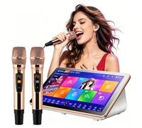 Karaoke Machine, 4K high-definition capacitive touchscreen,Wireless Wi-Fi/Bluetooth connectivity,Android 10 Dual Sy-stem for Home Parties and Adult Fun White-8TB