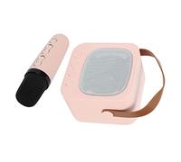 Karaoke Machine, Bluetooth Speaker Wireless Microphone Superb HD Stereo Sound 6 Sound Effects with Wireless Microphone for Home (Pink)
