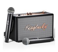 Karaoke Machine for Adults Kids Portable Retro Bluetooth Speaker with 2 Wireless Microphones for Family Fun/Birthday Parties/Outdoor/Teaching/Supports BT/AUX/USB/TF/TWS/Gift for Family & Friends