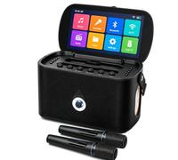 Karaoke Machine for Adults, Portable Karaokes Machines, with Lyrics Display | 2 Self-Charging Wireless Microphones, Karaoke App, 30W Speaker, Connects to TV for Home Party Birthday Outdoor Camping