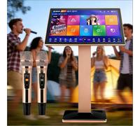 Karaoke Machine for Adults with 2 Wireless Mics 26 Language Interface 1080p HD Mobile Song Selection Home Party Picnic Car Use(500GB)