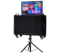 Karaoke Machine for Adults with Large Screen 32" HD Rotating Large, 1000GB | 2 Wireless Microphones, 19-speaker Panoramic Audio System, Supports Bluetooth/HDMI/USB/TF, for Party Gathering(With stand)