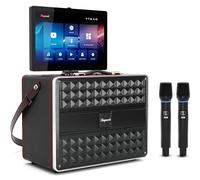 Karaoke Machine for Adults, with Lyrics Display, Smart Portable Big Bluetooth Speaker 2 Wireless Microphones, Professional Karaoke System 380-1000W Peak Power Big Bluetooth DJ Light (S68)