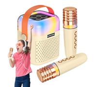 Karaoke Machine for Children, Wireless Singing Speaker with 2 Microphones | Karaoke Speaker, for Stage Office Patio Backyard Outdoor Party Meeting Home Performance
