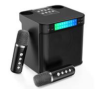 Karaoke Machine for Kids/Adults, FULLIFE 2024 Upgraded Portable Bluetooth PA Speaker System with 2 Wireless Microphones, Colorful LED Light That Changes, Sing Karaoke Set for Home Parties, Indoors