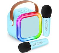 Karaoke Machine for Kids Adults,Mini Portable Karaoke Microphone Bluetooth Speaker Player with Sponge Covers Gifts Toys for Girls 4, 5, 6, 7, 8, 9,10 +Year Old Birthday Home Party (Blue)