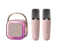Karaoke Machine for Kids Adults, Portable Bluetooth Mini Karaoke Microphone Singing Speaker with 1/2 Wireless Mic and Light, Toys for All Smartphones,Birthday, Home Party (B)