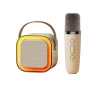 Karaoke Machine for Kids Adults, Portable Bluetooth Mini Karaoke Microphone Singing Speaker with 1/2 Wireless Mic and Light, Toys for All Smartphones,Birthday, Home Party (E)