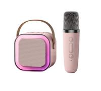 Karaoke Machine for Kids Adults, Portable Bluetooth Mini Karaoke Microphone Singing Speaker with 1/2 Wireless Mic and Light, Toys for All Smartphones,Birthday, Home Party (A)