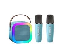 Karaoke Machine for Kids Adults, Portable Bluetooth Mini Karaoke Microphone Singing Speaker with 1/2 Wireless Mic and Light, Toys for All Smartphones,Birthday, Home Party (D)