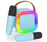 Karaoke Machine for Kids Adults, Portable Bluetooth Speaker with 2 Wireless Microphone, Gifts Toys Presents for Girls Ages 4, 5, 6, 7, 8, 9, 10, 12 +Year Old Birthday Home Party(Blue)