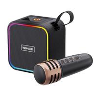 Karaoke Machine for Kids and Adults, Mini Bluetooth Speaker with Wireless Microphones, Kids Gifts for Girls Boys Family Birthday Party