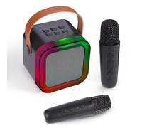 Karaoke Machine for Kids, Mini Karaoke Machines with 2 Kids Microphone, Kids Toy Gifts for 4, 5, 6, 7, 8, 9, 10, 12 Year Old for Girls and Boys (black)