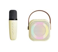Karaoke Machine for Kids Teen Adults,Portable Karaoke Machine with LED Light,Mini Karaoke Machine with 2 Wireless Microphones,for Party, Home (white, Single Microphone)