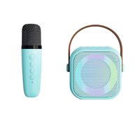 Karaoke Machine for Kids Teen Adults,Portable Karaoke Machine with LED Light,Mini Karaoke Machine with 2 Wireless Microphones,for Party, Home (blue, Single Microphone)