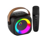 Karaoke Machine for Kids Teen Adults,Portable Karaoke Machine with LED Light,Mini Karaoke Machine with 2 Wireless Microphones,for Party, Home (black, Single Microphone)