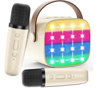 Karaoke Machine for Kids with 2 Wireless Microphones - Portable Bluetooth Speaker, Voice Changing, LED Lights, Musical Toy for Girls and Boys, Perfect Gift for Birthdays and Christmas