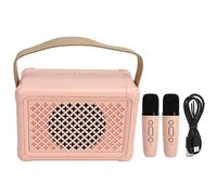 Karaoke Machine, HIFI Sound Powerful Acoustic Configuration Portable Karaoke Singing Machine for Party (Pink)