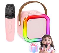 Karaoke Machine Kid: Birthday Present Gift for Girls - Mini Karaoke Machine with Karaoke Microphone - Toys for 3 4 5 6 7 8 9 10 11 12 Years Old Children - Kids' Wind & Brass Instruments Pink 1 Mic