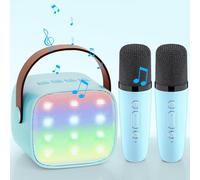 Karaoke Machine Kids 2 Microphones: Kid Karaoke Machines for Girls Boys - Mini Karaoke Bluetooth Speaker - Birthday Presents Gifts for Boys Girls Children Toddler - Toys for 3 4 5 6 7 8+ Years Old