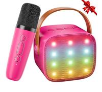 Karaoke Machine Kids Mini Karaoke Machine 2 Microphones for Kids and Adults, Kids Karaoke Machine for Girls with Voice Changer, Gifts Girls Toys for Boy 3 4 5 6 7 8 9 10+ Years (Rose)