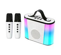 Karaoke Machine Kids Rechargeable Speaker with Microphones and Light | Children Stereo Speaker for Party Picnic Camping Family Gatherings Plaza Travel