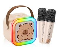 Karaoke Machine Kids, Upgrade Karaoke Machine 2 Wireless Microphones, Mini Karaoke Bluetooth Speaker with Party Led Lights, Gifts for Boys Girls Children Toddler, Toys for Children (KPBLMKF)