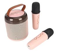 Karaoke Machine, Mini Portable Bluetooth Karaoke Speaker with 2 Handheld Wireless Mics and RGB Light, for Home Party, Birthday Gifts for Boys Girls Adults (Pinkcolor)