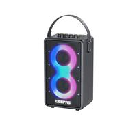 Karaoke Machine Portable Bluetooth Speaker with UHF Wireless Microphone Geepas Black One Size