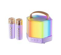 Karaoke Machine, Portable Karaoke Speaker, Wireless Microphone Karaoke System, 4.09x3.39 inches, Built in Disco Lights, Rechargeable Battery, Black, Ideal for Home