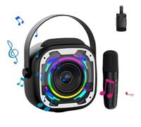 Karaoke Machine - Portable Microphone and Speaker | Handheld Singing Devices with Handle and RGB Lights, Music Amplifier for Home, Performance