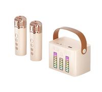 Karaoke Machine Portable Speaker With Wireless Mic Blue Tooth 5.3 Speaker For Home Family Party Singing Outdoor Picnic Activities BJN795 (WH2, One Size)